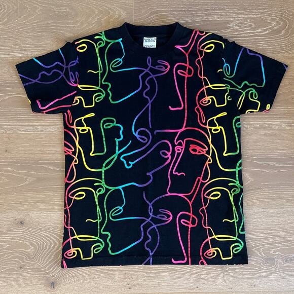 Marcelo Burlon T-Shirt County Of Milan Black Faces Size M Black Rainbow
